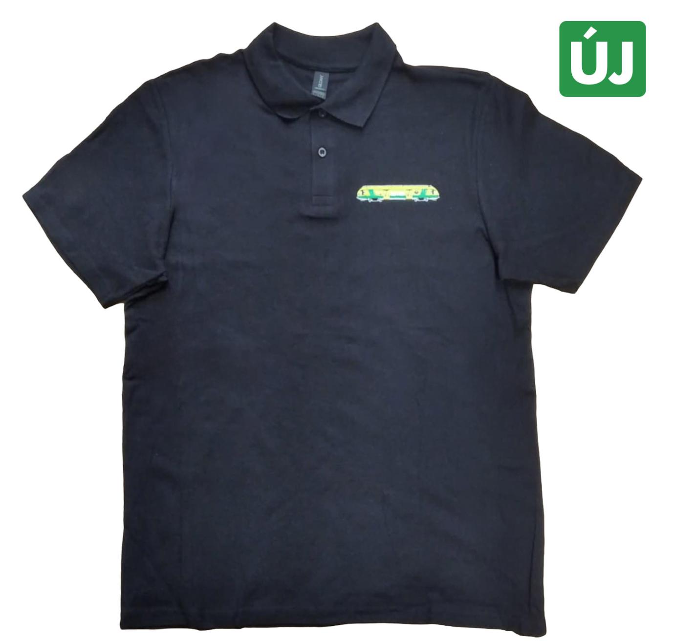 galléros póló, fekete