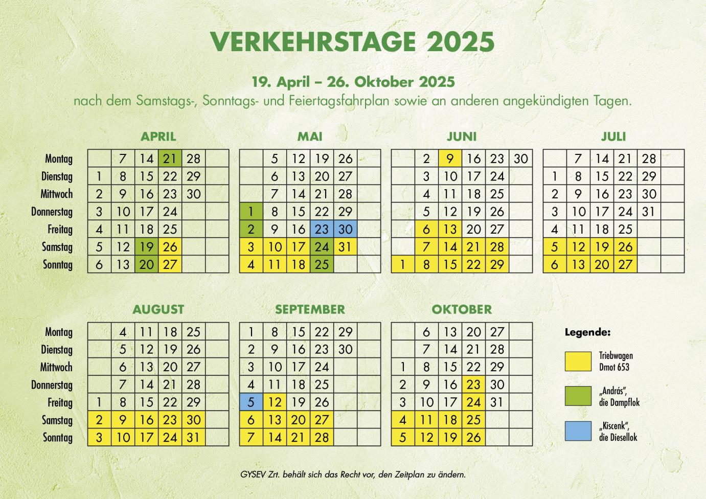 Fahrplan 2025