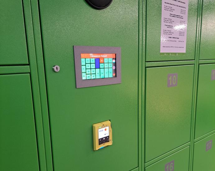 A poggyászautomata kezelőfelülete