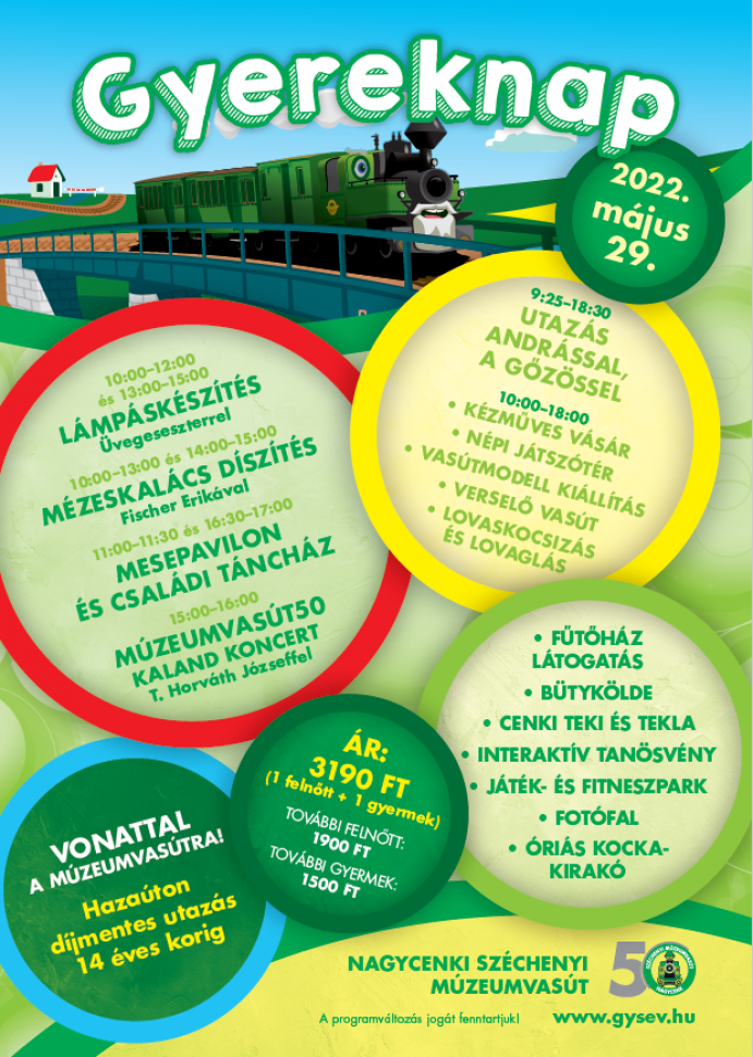 Nagycenki Széchenyi Múzeumvasút Gyereknapi programok
