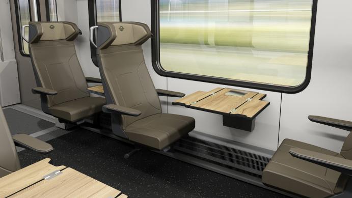 Első osztályú ülések barna bőr huzattal