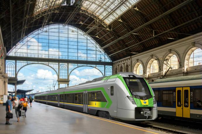 GYSEV InterCity-motorvonat a keleti pályaudvaron. 