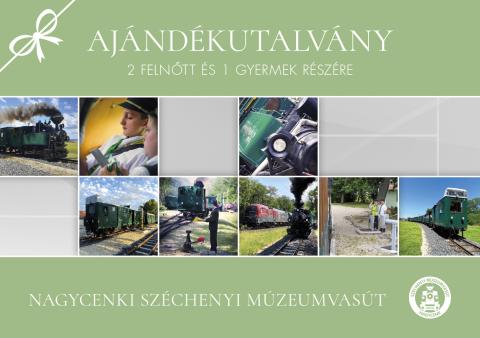 Múzeumvasút Ajándékutalvány 2 felnőtt és 1 gyermek részére